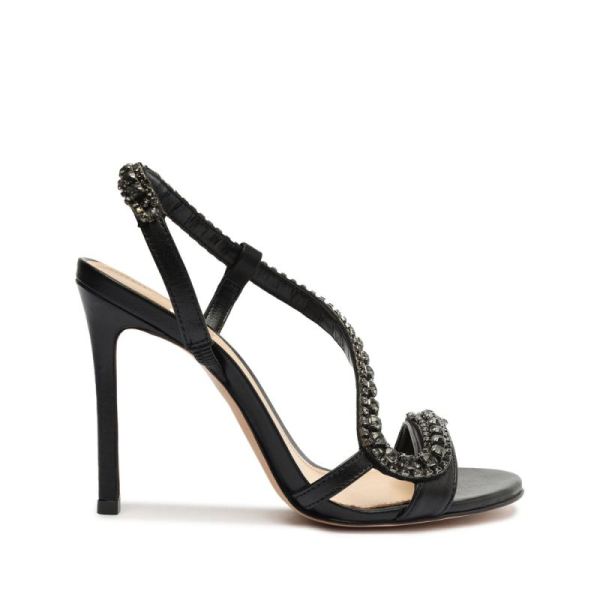 Schutz | Women's Court Metallic Sandal-Black