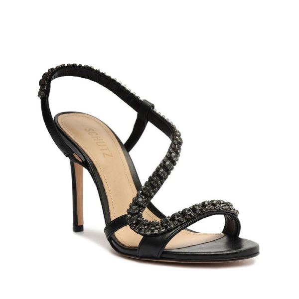 Schutz | Women's Court Metallic Sandal-Black