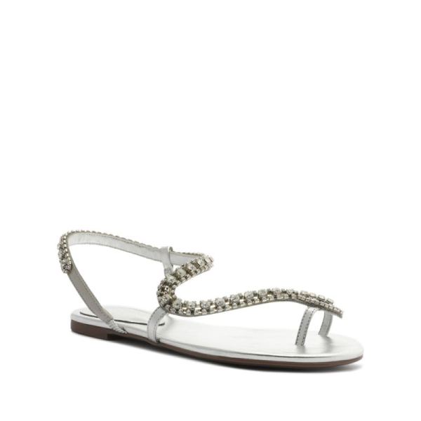 Schutz | Women's Court Metallic Sandal-Silver