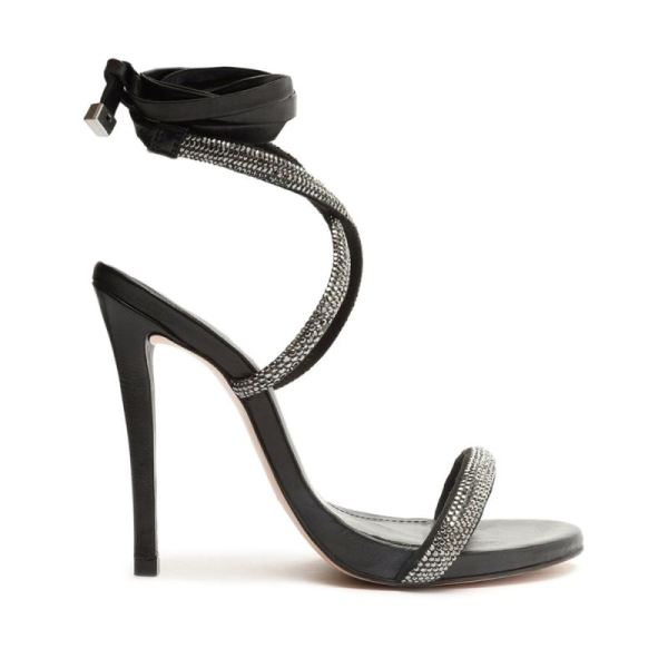 Schutz | Women's Cloe Crystal Sandal-Black