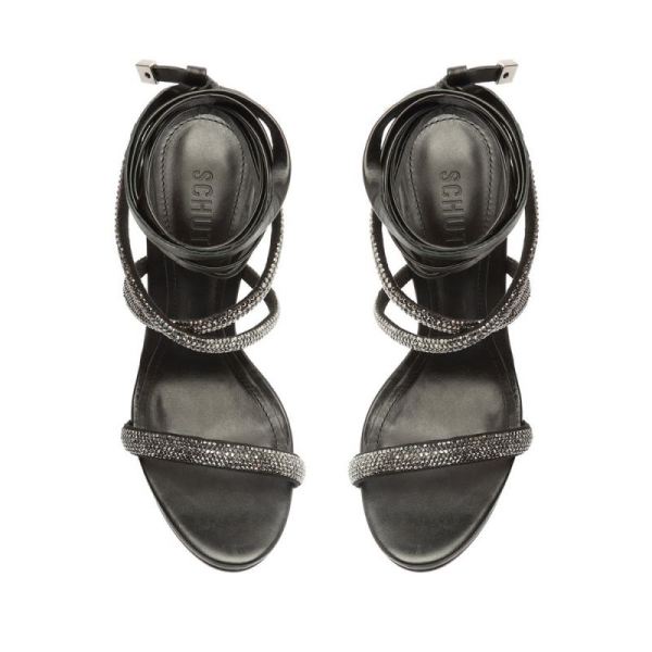 Schutz | Women's Cloe Crystal Sandal-Black