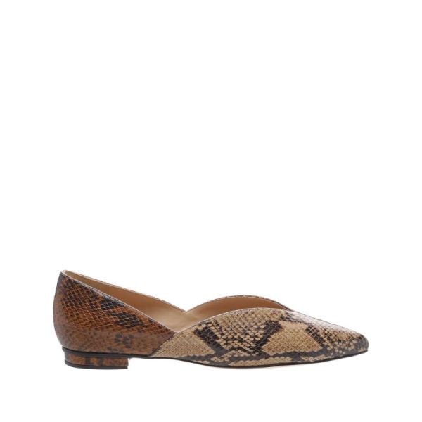 Schutz | Women's Katiely Snake-Embossed Leather Flat-Natural Snake