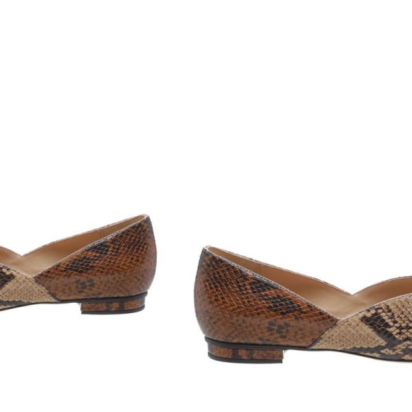 Schutz | Women's Katiely Snake-Embossed Leather Flat-Natural Snake