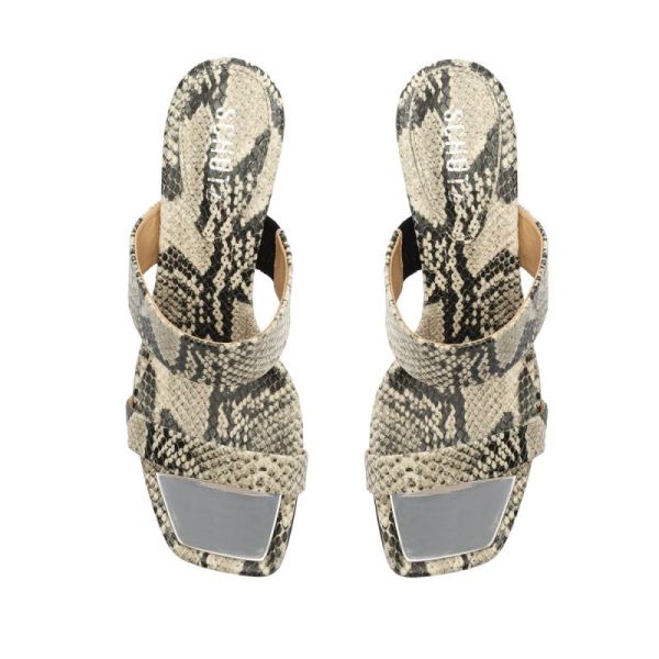 Schutz | Women's Aruana Snake-Embossed Leather Sandal-Natural Snake