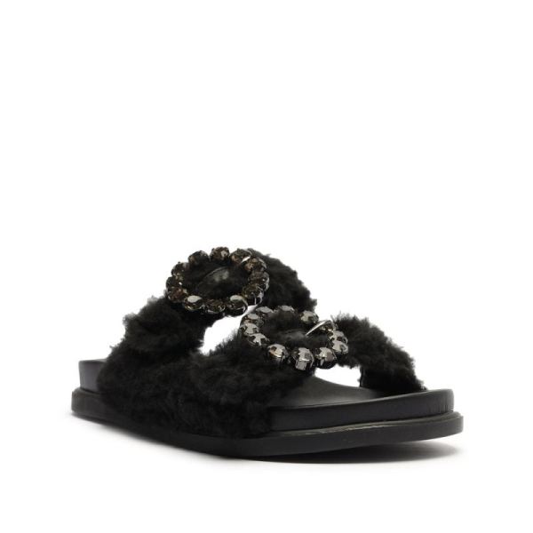 Schutz | Women's Ariel Winter Alpaca Hair Flat-Black