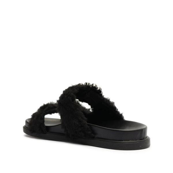 Schutz | Women's Ariel Winter Alpaca Hair Flat-Black