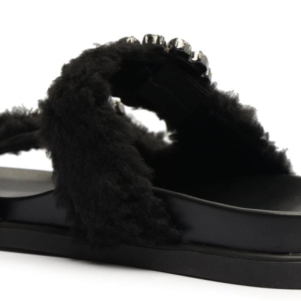 Schutz | Women's Ariel Winter Alpaca Hair Flat-Black