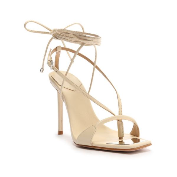 Schutz | Women's Vikki Leather Sandal-Eggshell