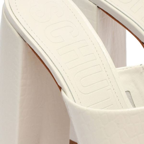 Schutz | Women's Darah Crocodile-Embossed Leather Sandal-White