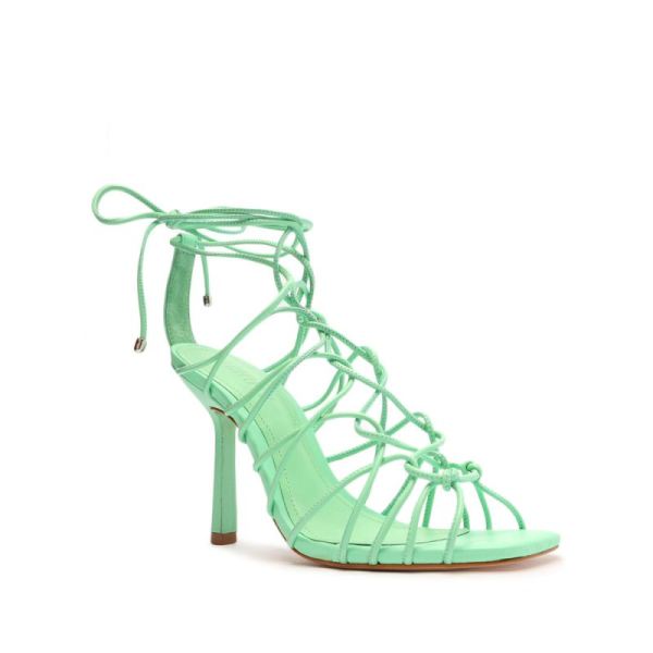 Schutz | Women's Heyde Nappa Leather Sandal-Deep Mint