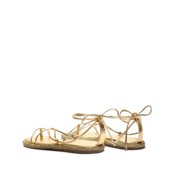 Schutz | Women's Kittie Metallic Leather Sandal-Gold