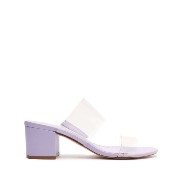 Schutz | Women's Victorie Nappa Leather&Vinyl Sandal-Smoky Grape