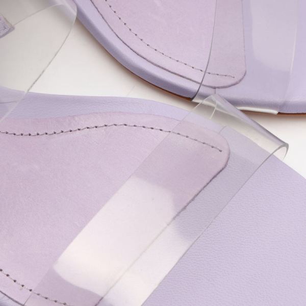 Schutz | Women's Victorie Nappa Leather&Vinyl Sandal-Smoky Grape
