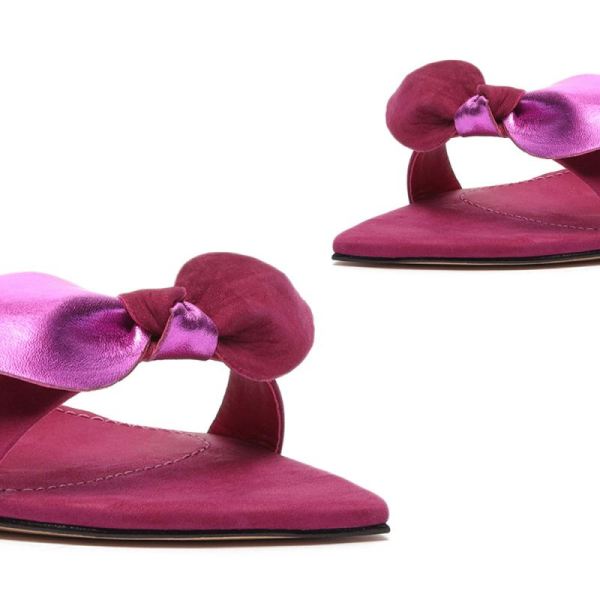 Schutz | Women's Elora Leather Sandal-Violet Pink/Ruby