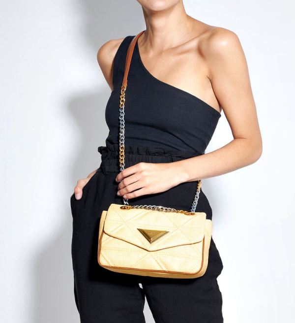 Schutz | Women's New 944 Straw Crossbody-Wood