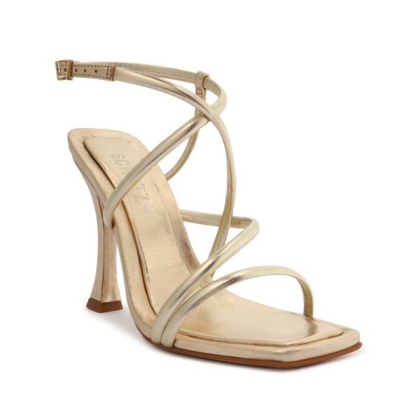 Schutz | Women's Lovi Metallic Nappa Leather Sandal-Light Gold