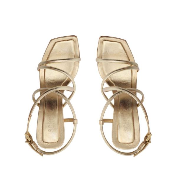 Schutz | Women's Lovi Metallic Nappa Leather Sandal-Light Gold