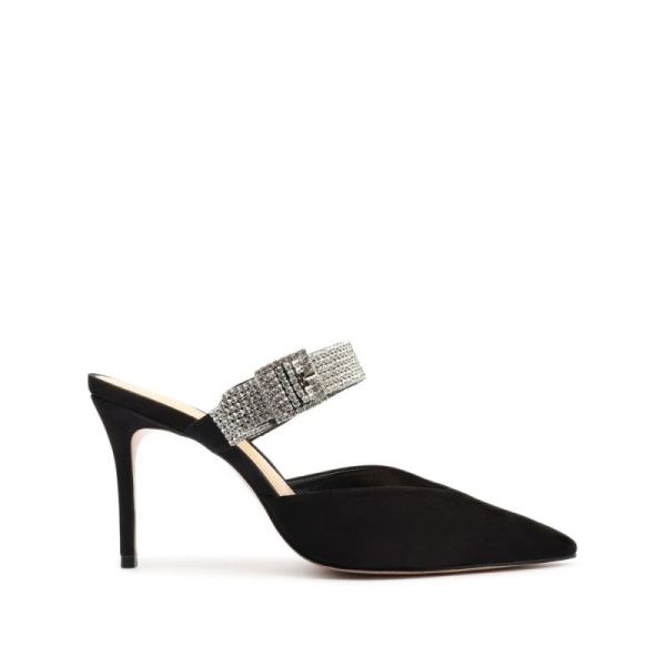 Schutz | Women's Tishara Nubuck&Rhinestones Pump-Black