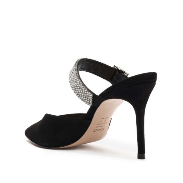 Schutz | Women's Tishara Nubuck&Rhinestones Pump-Black