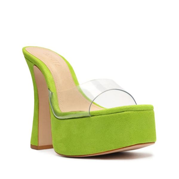 Schutz | Women's Haila Vinyl&Suede Sandal-Green