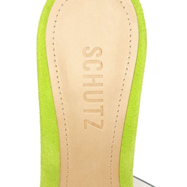 Schutz | Women's Haila Vinyl&Suede Sandal-Green