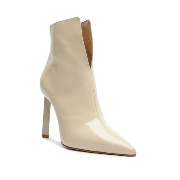 Schutz | Women's Viha Patent Leather Bootie-Eggshell