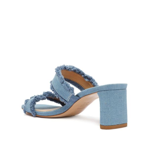 Schutz | Women's Amely Mid Block Fabric Sandal-Summer Jeans