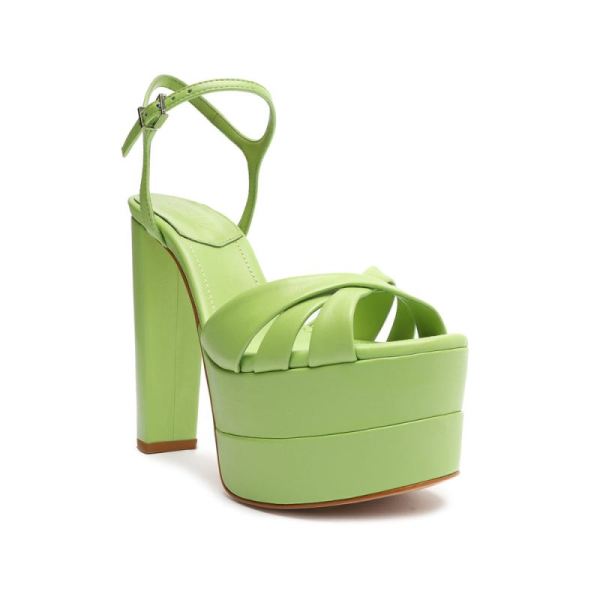 Schutz | Women's Keefa High Nappa Leather Sandal-Green