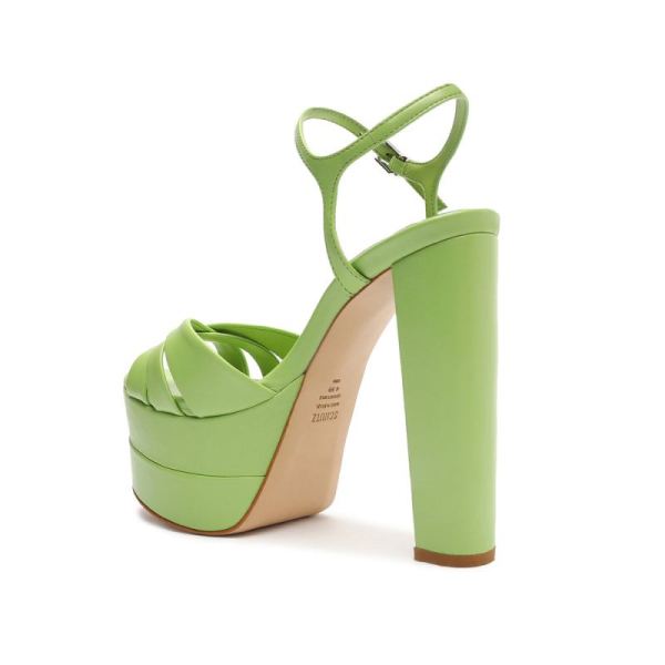 Schutz | Women's Keefa High Nappa Leather Sandal-Green