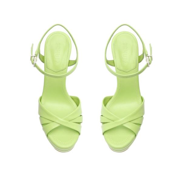 Schutz | Women's Keefa High Nappa Leather Sandal-Green