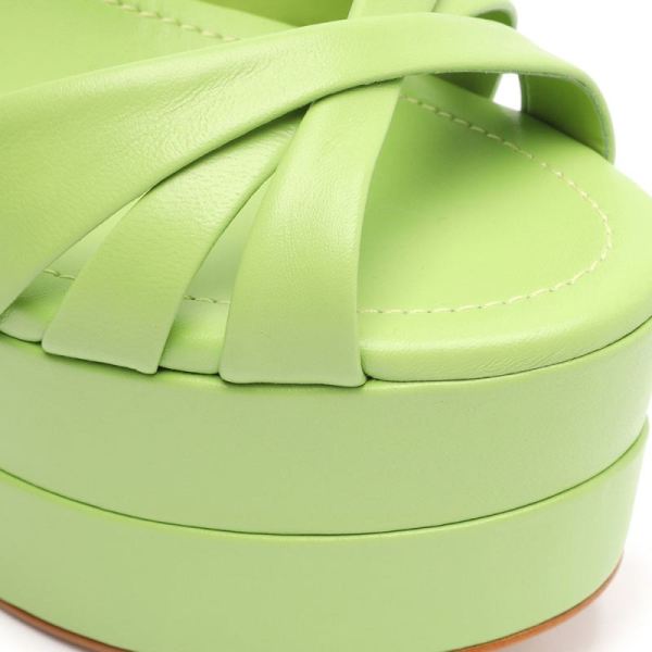 Schutz | Women's Keefa High Nappa Leather Sandal-Green