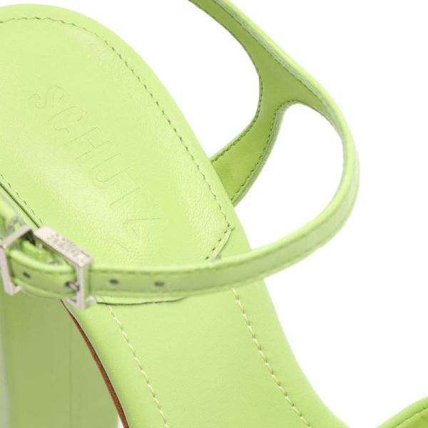 Schutz | Women's Keefa High Nappa Leather Sandal-Green