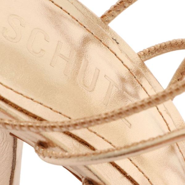 Schutz | Women's Heyde Metallic Leather Sandal-Platina Gold