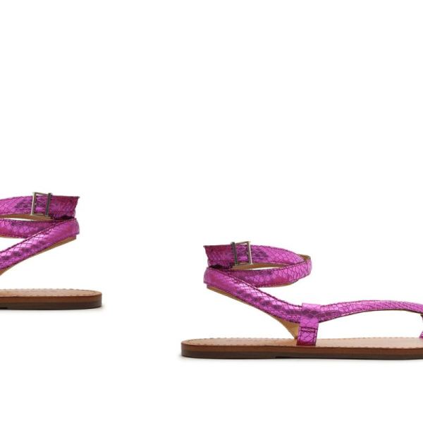 Schutz | Women's Courtney Metallic Leather Sandal-Bright Violet