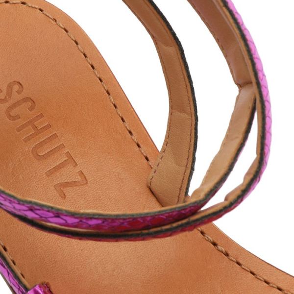 Schutz | Women's Courtney Metallic Leather Sandal-Bright Violet