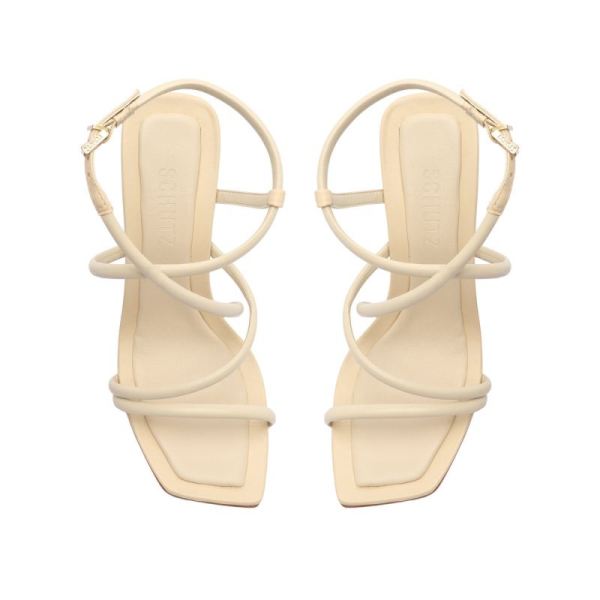 Schutz | Women's Lovi Nappa Leather Sandal-Eggshell