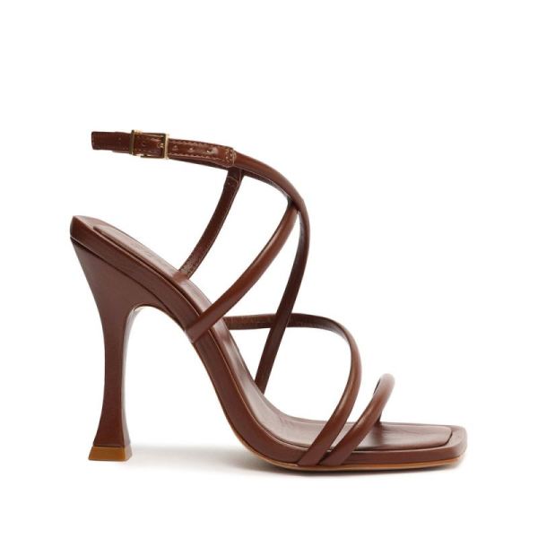 Schutz | Women's Lovi Nappa Leather Sandal-New Cognac