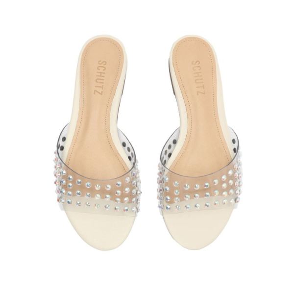 Schutz | Women's Greece Vinyl Flat Sandal-Pearl