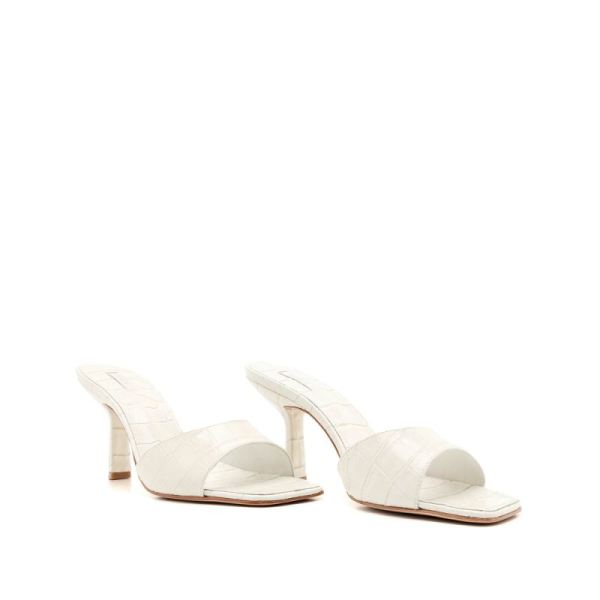 Schutz | Women's Posseni Sandal in Crocodile Effect Leather  -Pearl