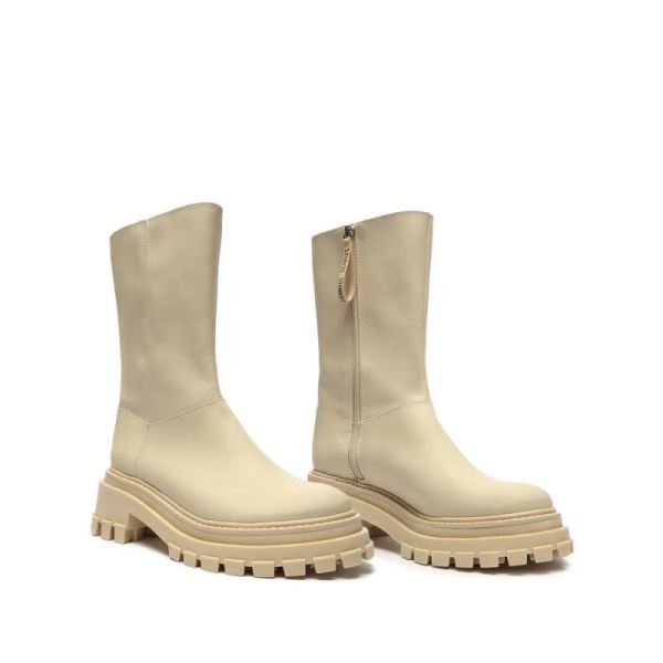 Schutz | Women's Juany Rubber Leather Boot-Eggshell