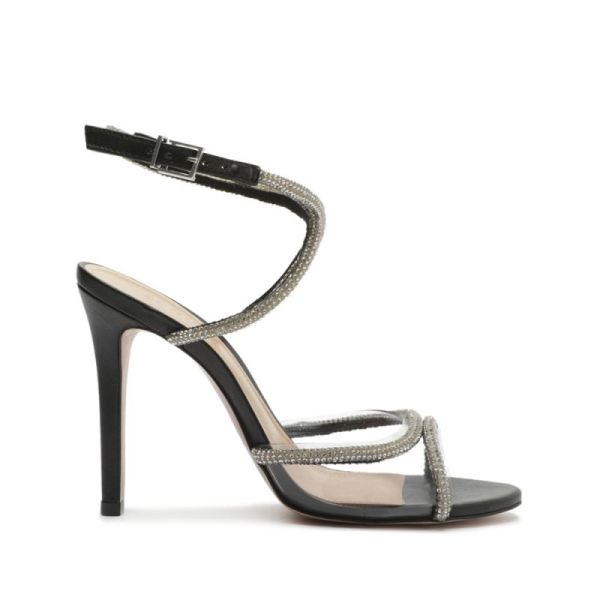 Schutz | Women's Louise Vinyl&Nappa Leather Sandal-Black