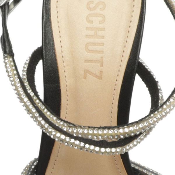 Schutz | Women's Louise Vinyl&Nappa Leather Sandal-Black