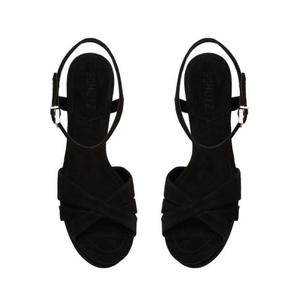Schutz | Women's Keefa High Suede Sandal-Black