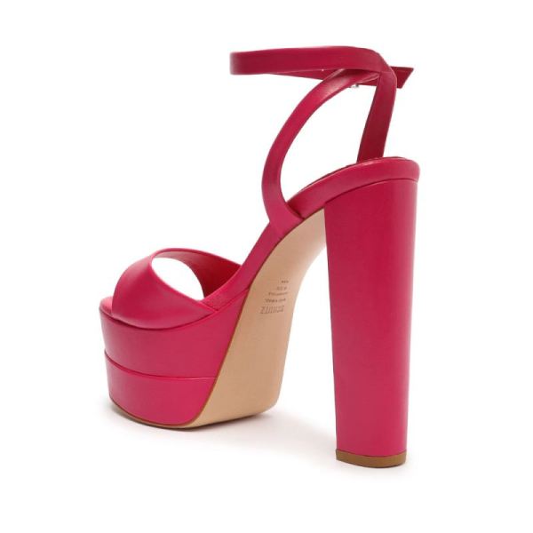 Schutz | Women's Kaila Platform Nappa Leather Sandal-Hot Pink