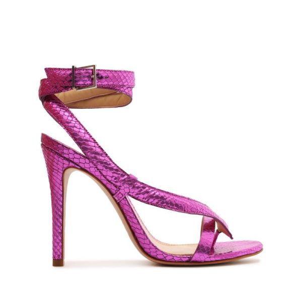 Schutz | Women's Courtney High Metallic Sandal-Bright Violet