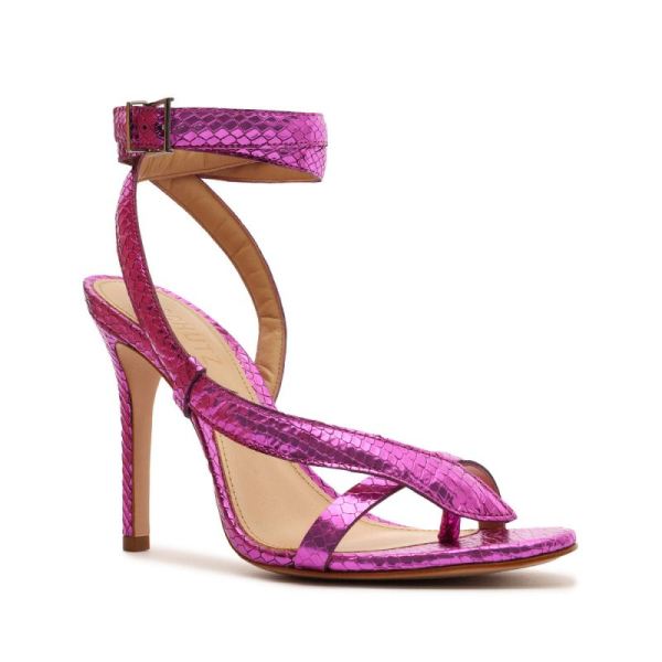 Schutz | Women's Courtney High Metallic Sandal-Bright Violet