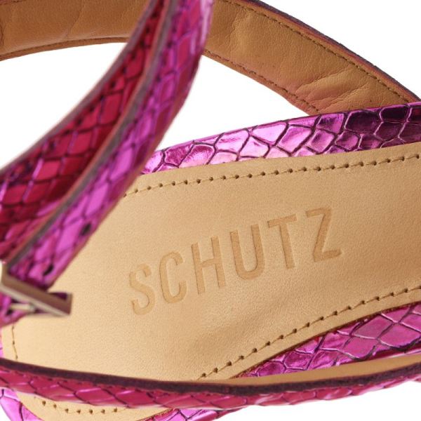 Schutz | Women's Courtney High Metallic Sandal-Bright Violet