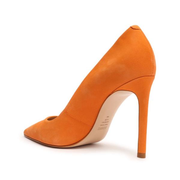 Schutz | Women's Lou Nubuck Pump-Bright Tangerine