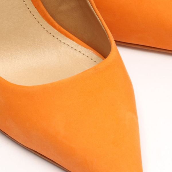 Schutz | Women's Lou Nubuck Pump-Bright Tangerine