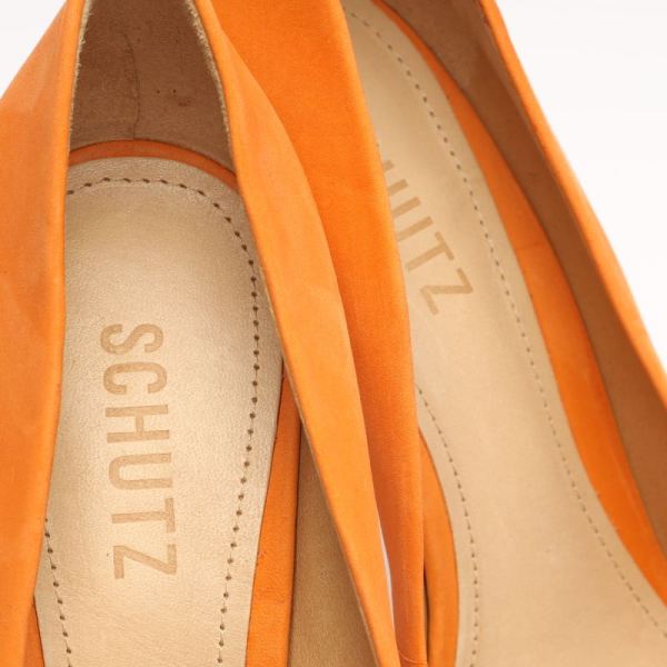 Schutz | Women's Lou Nubuck Pump-Bright Tangerine